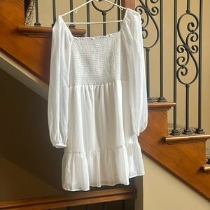 White david’s bridal dress. long sleeve. size 8